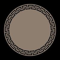 Greek gold round frame. Patterns of Greece and ancient Rome. Greek circle frame. Round greek ornament. Golden design element. Typical egyptian, assyrian, greek motives. Template for laser cutting. vector