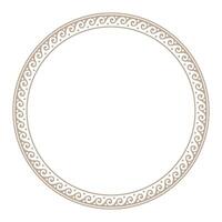 Greek wave meander. Round classic greek frame. Circle european gold border. Patterns of Greece, ancient Rome. In the form of wave. Vitruvian wave. For textile, engraving, embroidery, porcelain vector