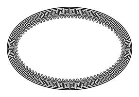 Oval frame in Ancient Greek style isolated on white background. Greek meander. Circular ornament. Patterns of Greece, ancient Rome. Greek style. For textile, embroidery, porcelain, ceramics vector