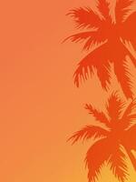 vertical background with palm leaves silhouette and place for text vector