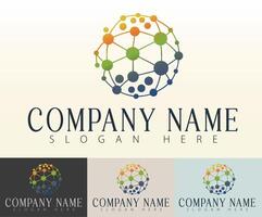 A fresh logo design using a stylized spherical element. vector