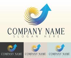 A sharp and clean logo using an arrow to express direction. vector