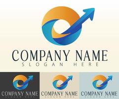 A forward-pointing arrow logo representing business progress. vector