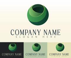 A creative and modern logo built around a spherical design. vector