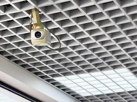 IP CCTV camera on white background with home security system photo
