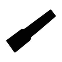 Angled rectangular shape flashlight silhouette vector