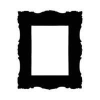 Ornate picture frame silhouette design vector