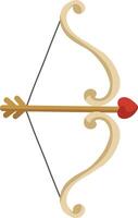 Bow and Arrow with a Heart Arrow for Valentine's Day vector