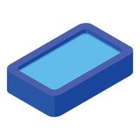 Blue rectangular swimming pool reflecting summer vibes in isometric view vector