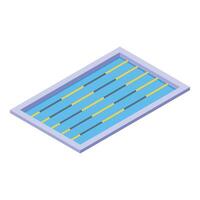 Isometric swimming pool with lane markers for professional competitions vector