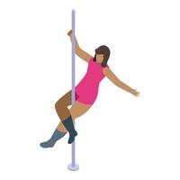 Pole dancer performing on stage with elegance and skill vector