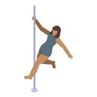 A woman is doing a pole dance on a pole vector