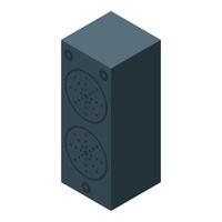 Big professional audio speaker reproducing sound, isometric view vector
