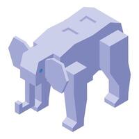 Polygonal elephant exhibiting isometric projection design vector