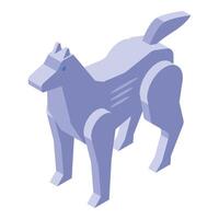 Robot dog standing with isometric projection vector