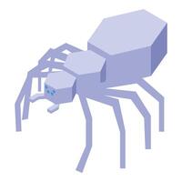 Geometric spider crawling with isometric design vector