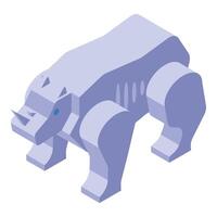 Futuristic rhinoceros robot standing in isometric view vector