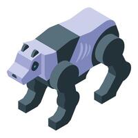 Robot panda walking, futuristic bio inspired technology vector