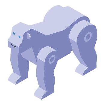 artificial inteligencia gorila robot caminando isométrica ver vector