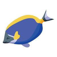Powder blue tang swimming in the ocean vector