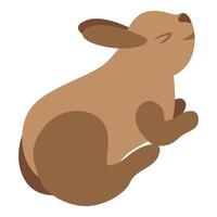 Brown rabbit relaxing with closed eyes and nose up vector