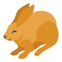 Cute little rabbit lying down, enjoying peace and quiet vector