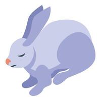 Lavender easter bunny relaxing isometric icon vector