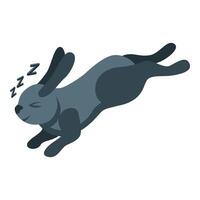 Sleeping rabbit running in a dream, minimalist illustration vector