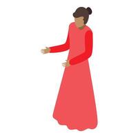 Woman making a presentation, explaining or showing something vector
