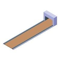 Bowling lane waiting for the ball in isometric view vector