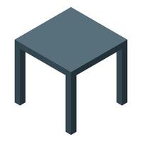 Modern empty square table standing on four legs isometric view vector