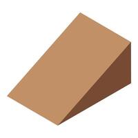 Wooden right triangle prism representing mathematical concepts vector