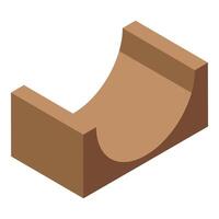 Wooden skateboard ramp structure for practicing extreme sports tricks and stunts vector