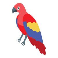Colorful parrot resting on branch, vibrant plumage and curious gaze vector