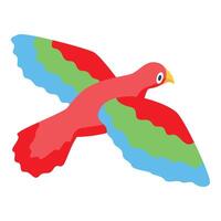 Colorful exotic bird flying with open wings, a symbol of freedom vector