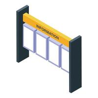 Information booth showing blank interactive digital screens vector