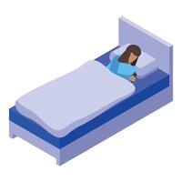 Woman using smartphone in bed before sleeping vector