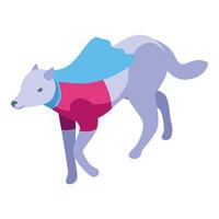 Greyhound wearing a racing suit running very fast vector