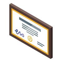 A certificate is shown in a frame vector
