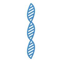 Blue dna chain rotating on white background representing genetic information vector