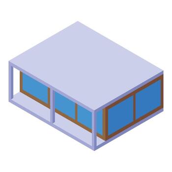 Modern building with large panoramic windows showing futuristic architecture vector