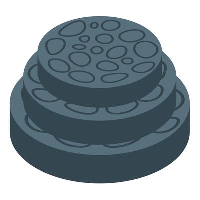 Sliced blood sausage forming a stack, displaying its texture