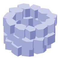 Abstract circular structure with interlocking geometric shapes creating a complex design vector