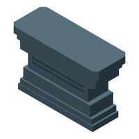 Heavy metal anvil standing on a base for blacksmithing vector