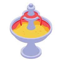 Decorative water fountain pouring fresh water in basin vector