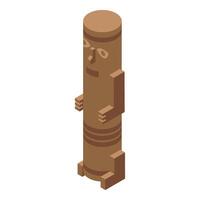Ancient totem pole representing tribal culture and history isometric icon vector