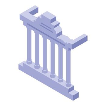 Acropolis columns representing greek architecture in isometric view vector