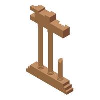 Ruins of ancient temple with broken pillars and steps representing history and decay vector
