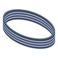 Elastic fitness rubber band for working out isometric icon vector