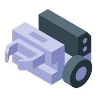 Smart robot delivering packages using self driving technology and gripper system vector